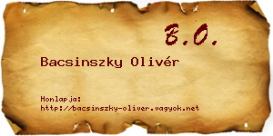 Bacsinszky Olivér névjegykártya