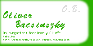 oliver bacsinszky business card
